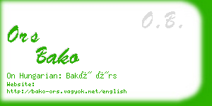 ors bako business card